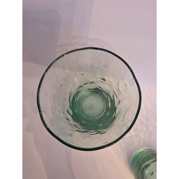 Set Of 6 Vintage Libbey Chivalry Green Textured Drinking Glasses Tumblers - Picture 3 of 5